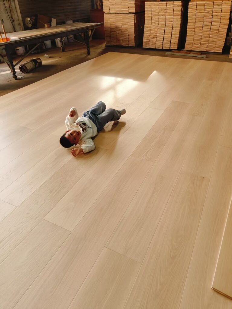 engineered wood flooring quality inspection in factory manufacturing process