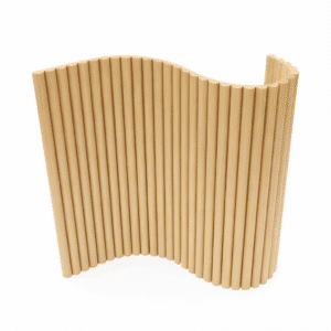 Curved slat wall panel with rounded batten profile for interior wall systems