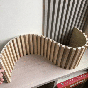 Geometric slat wall panels curved custom sample
