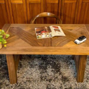 Engineered oak Versailles dining table PU coating finish