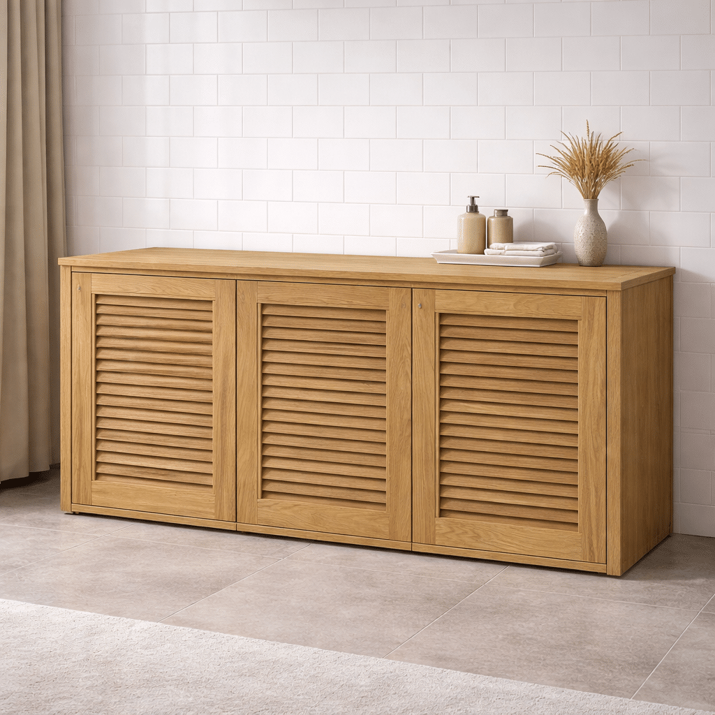 solid oak freestanding bathroom storage cabinet for project bathrooms