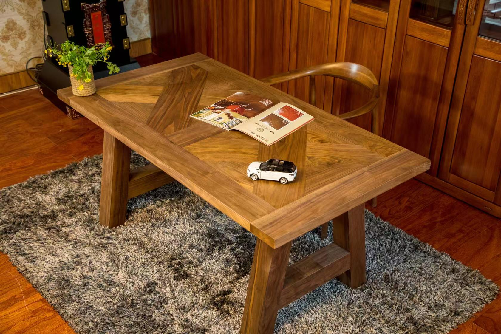 Solid oak dining table showing 38mm and 45mm thick tabletop structure