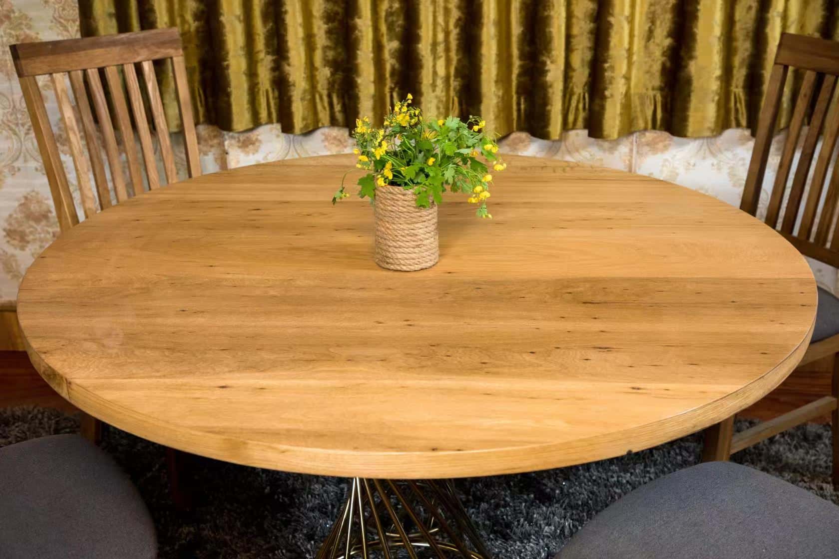 solid oak dining table set with chairs