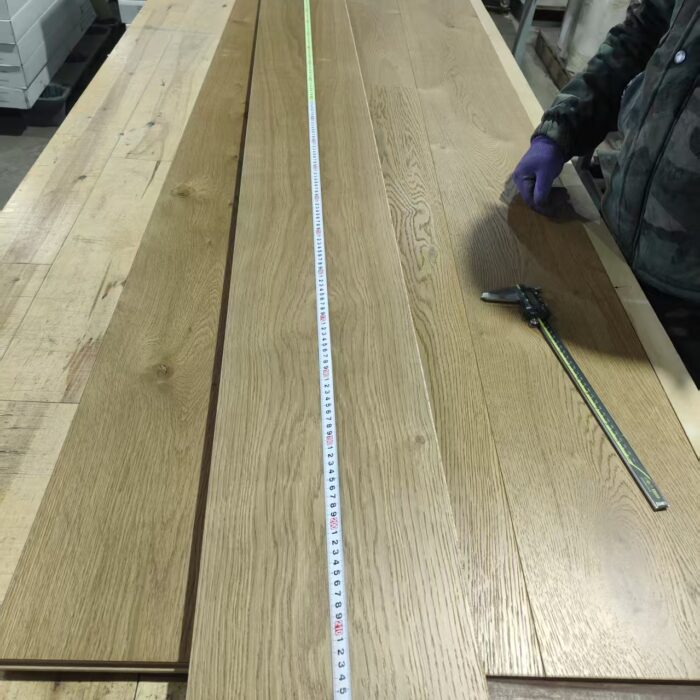 Custom solid wood flooring produced according to project length requirements