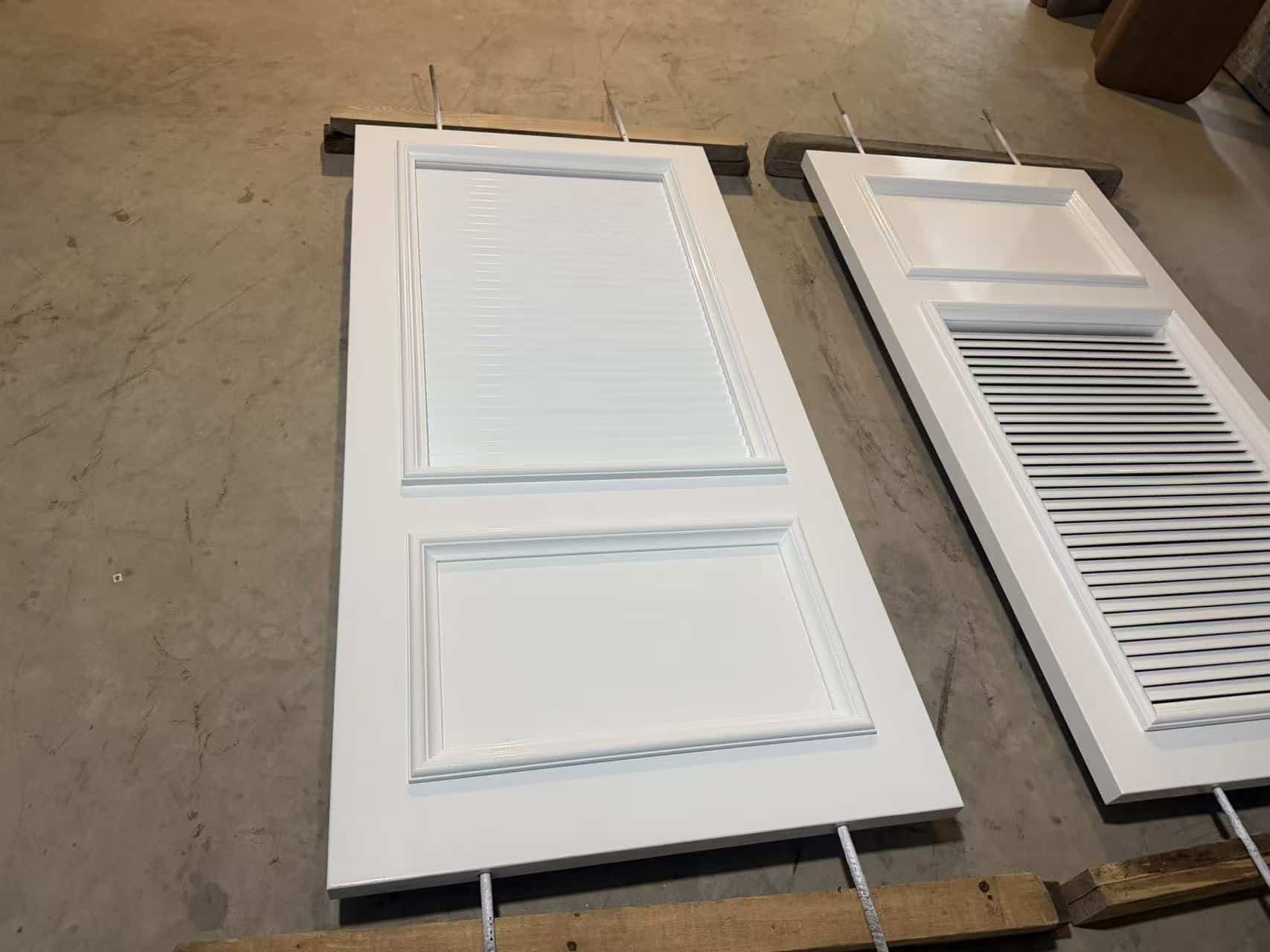 exterior timber door back view showing internal structure