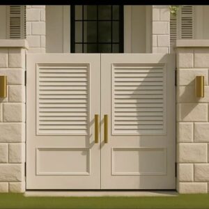 exterior timber door with oak louver design waterproof outdoor use