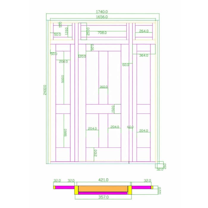 Exterior Entry Door System Technical Drawing