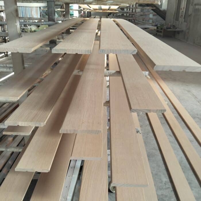 engineered wood flooring boards in factory production