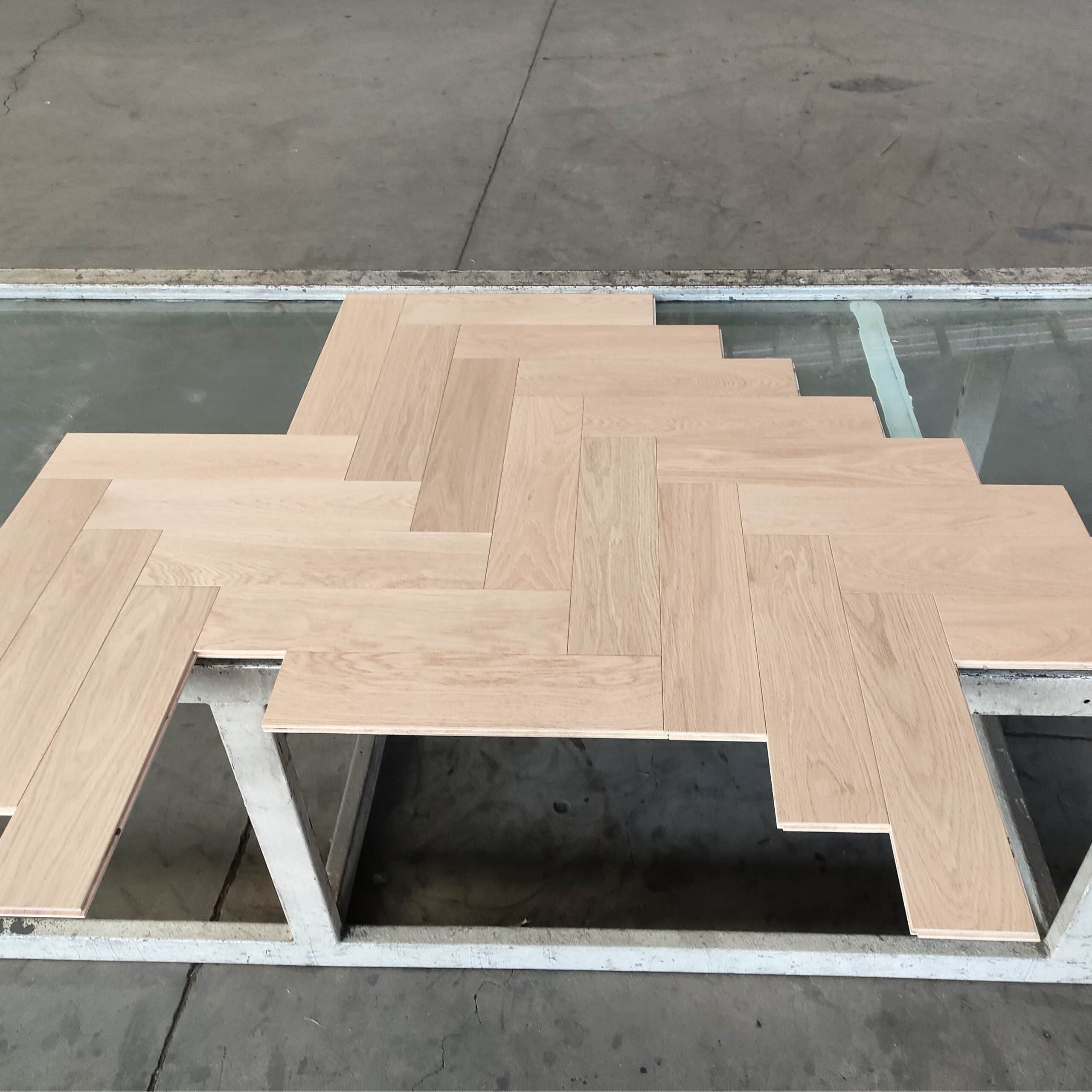 invisible lacquer engineered oak herringbone flooring surface