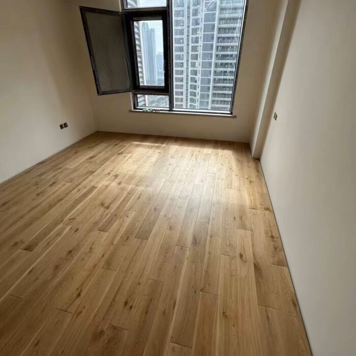 engineered oak plank flooring natural wood grain installation detail