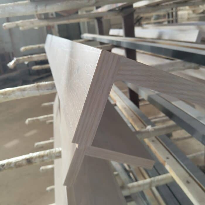 engineered wood flooring sample selection in factory showroom