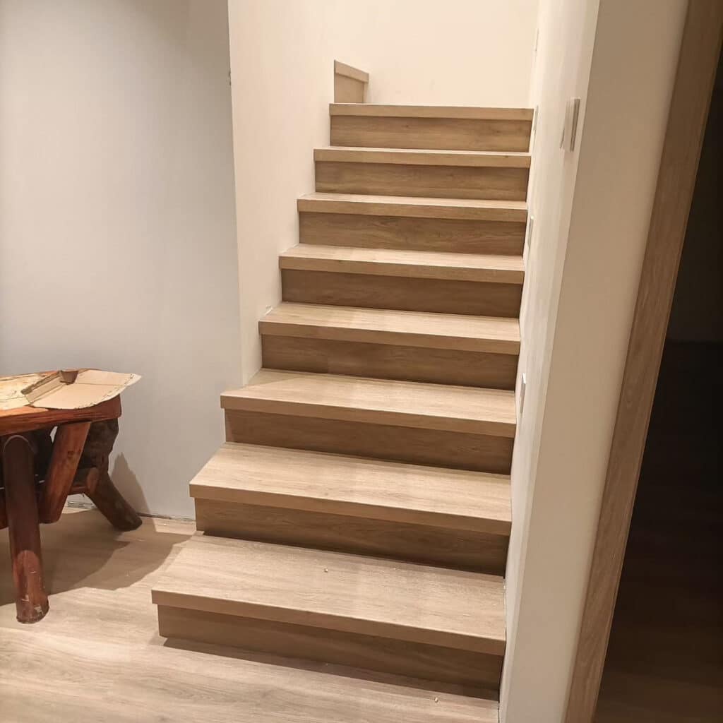 custom stair treads oak staircase matching wood flooring