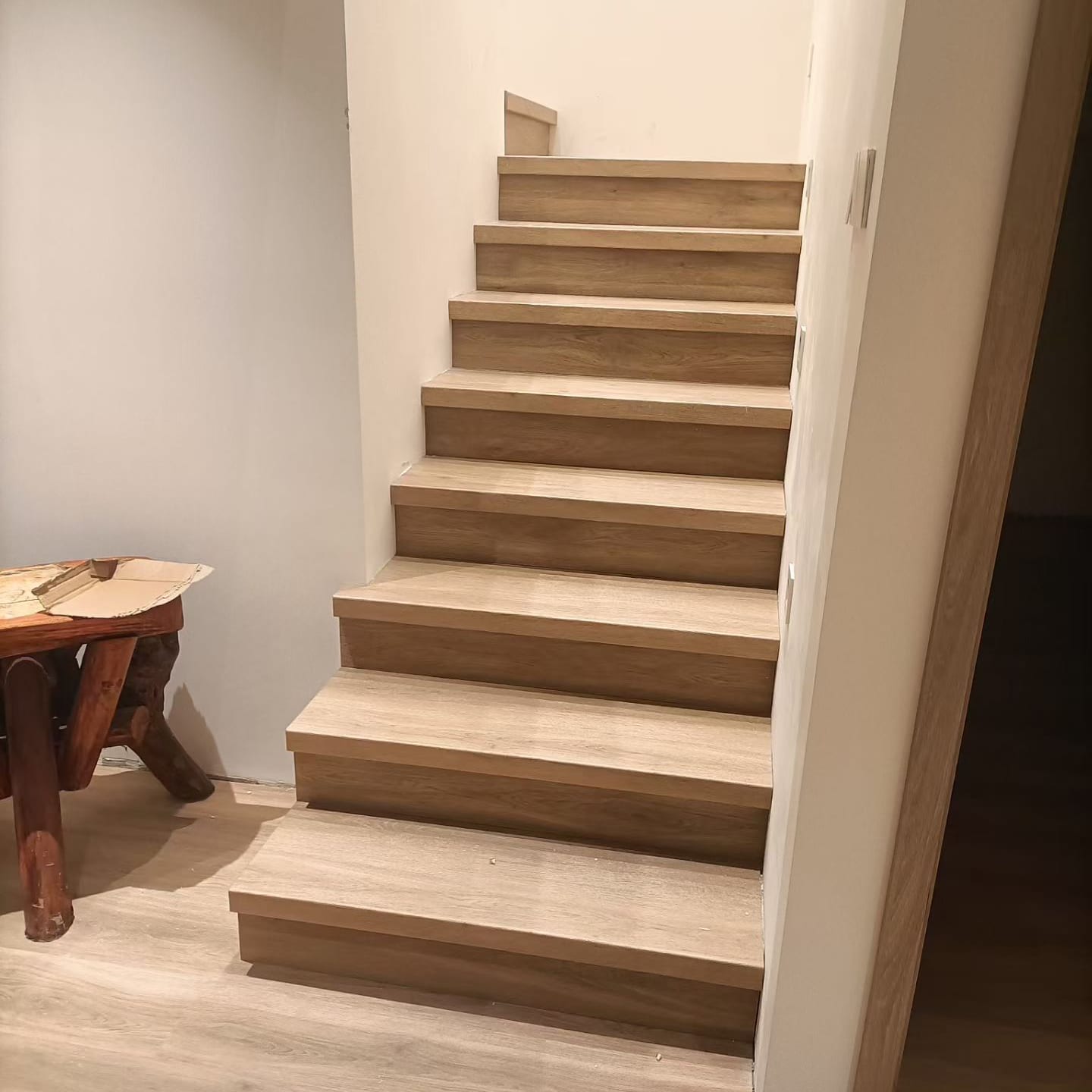 custom stair treads oak staircase matching wood flooring