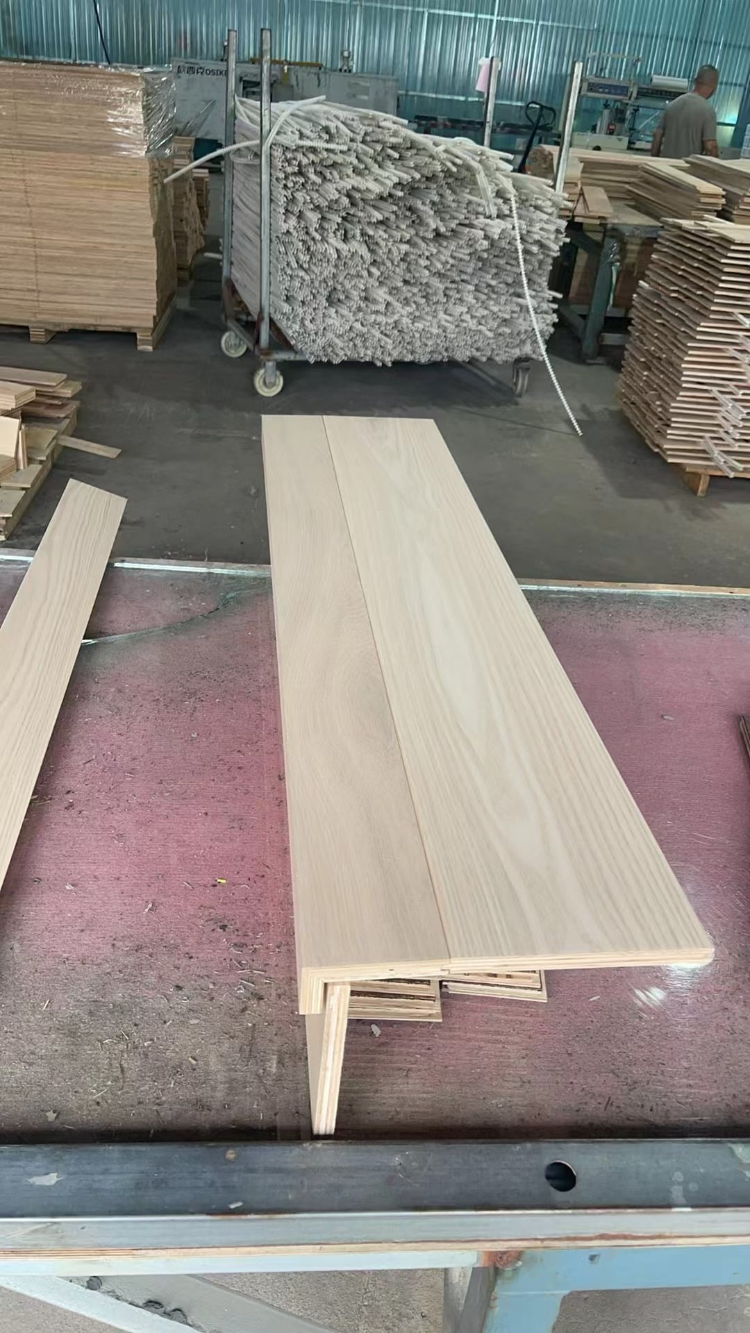 custom engineered stair treads production factory wood processing