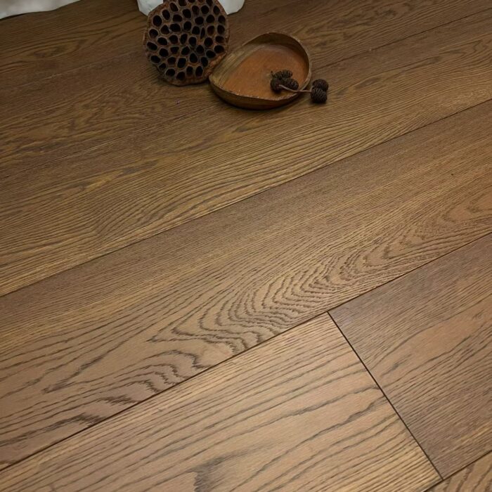 oak plank flooring angle view engineered wood floor installation detail