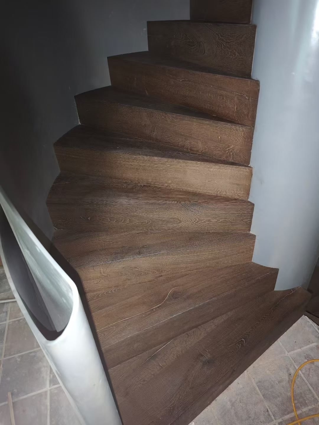 engineered stair treads application staircase interior project wood flooring