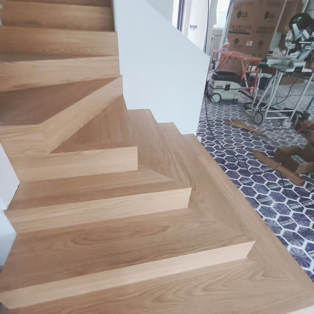 engineered stair treads oak matching wood flooring staircase custom