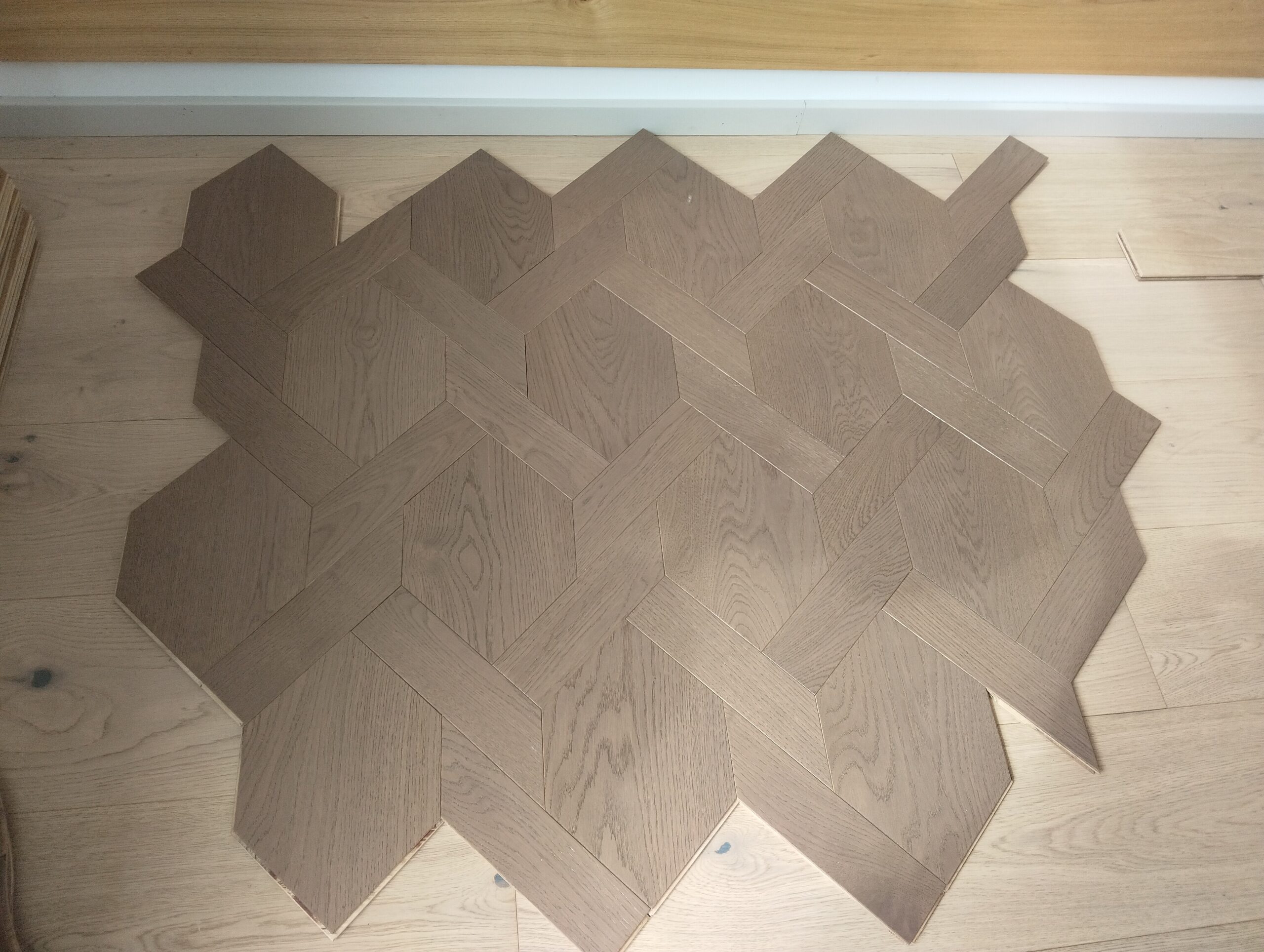decorative black walnut wave engineered flooring detail