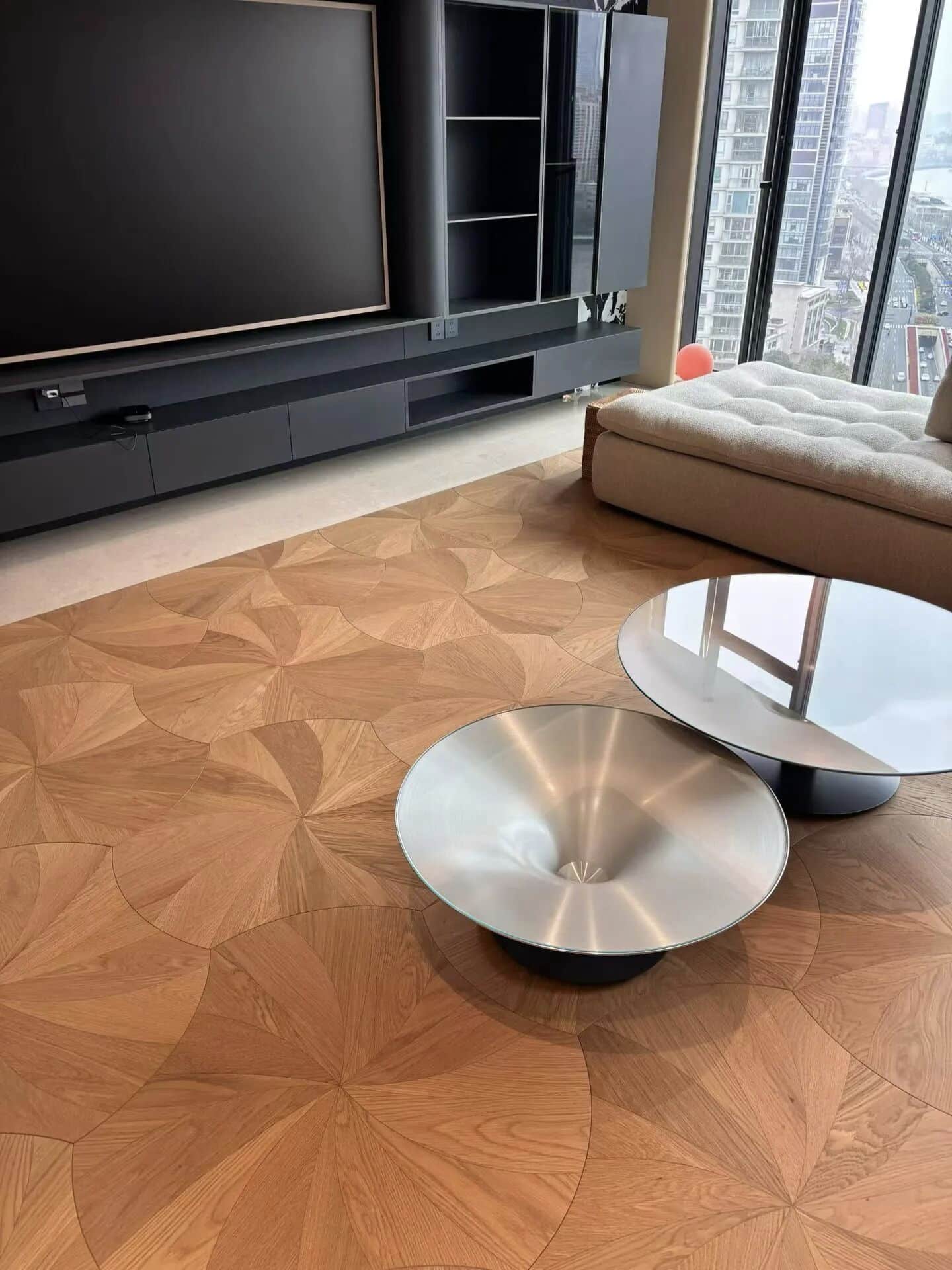luxury interior using leaf designed engineered wood flooring