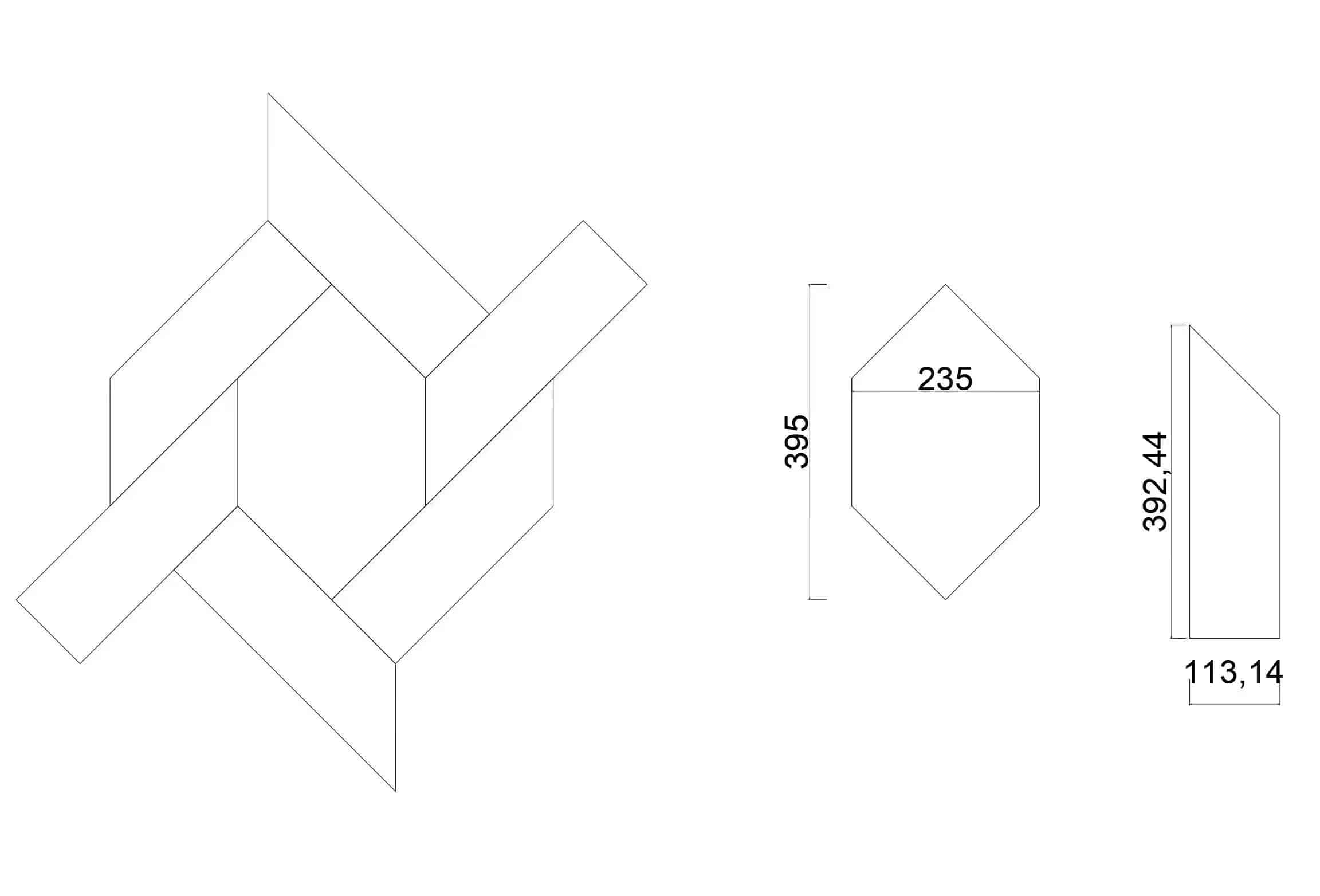 mansion wave designed engineered floor technical drawing pattern design