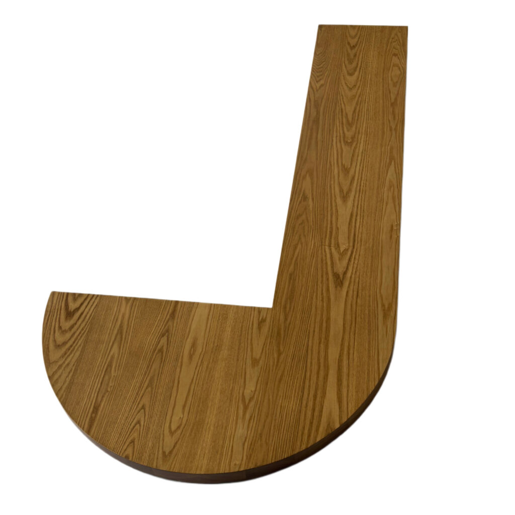 round solid oak stair tread custom shape