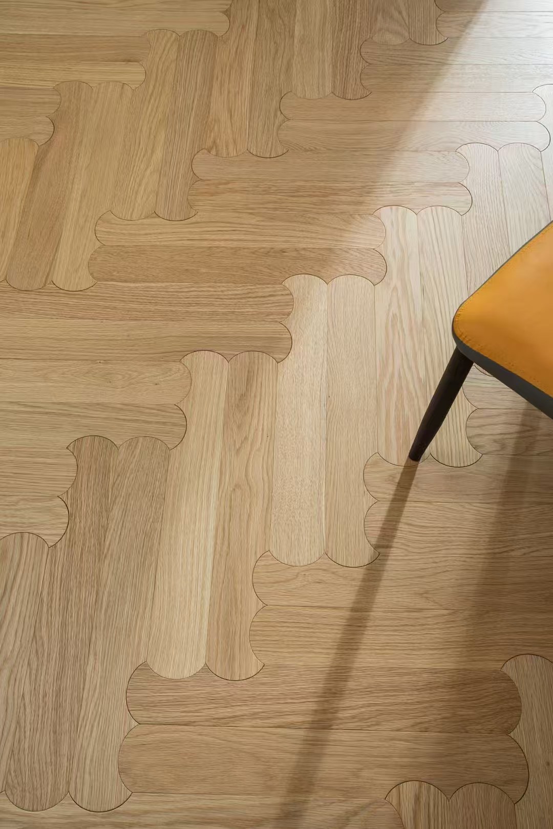 biscuit shape parquet flooring modern interior room