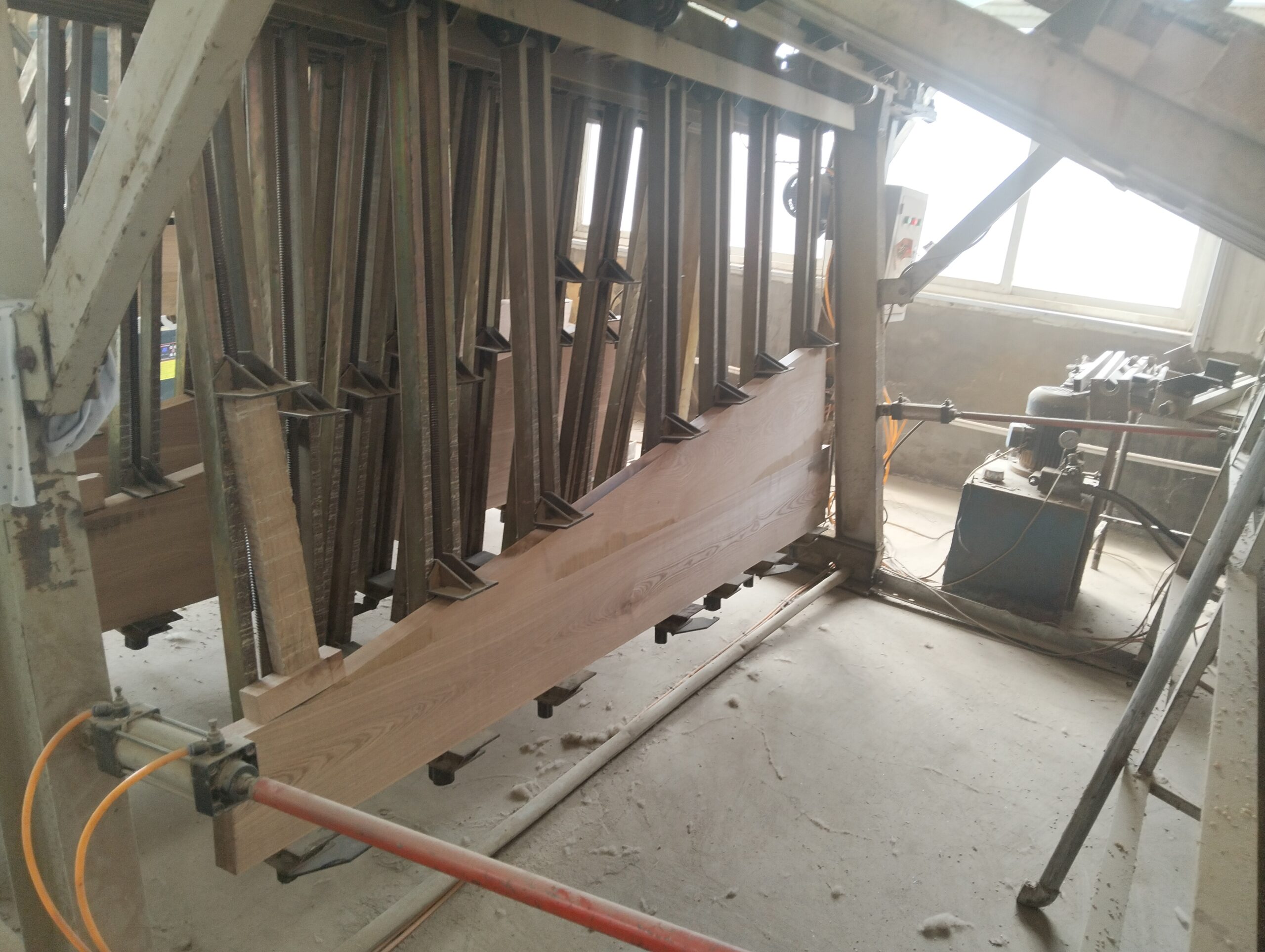 custom oak stair panel lamination process