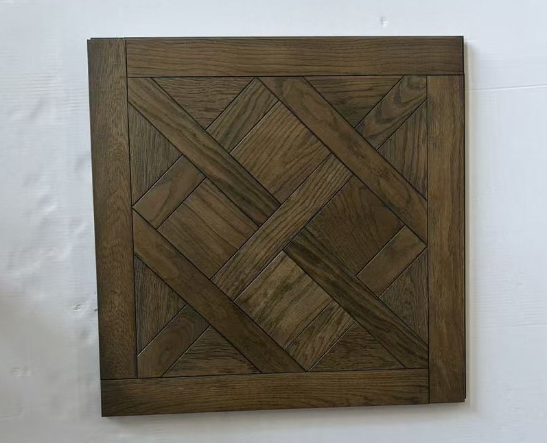luxury dark oak parquet flooring sample panel