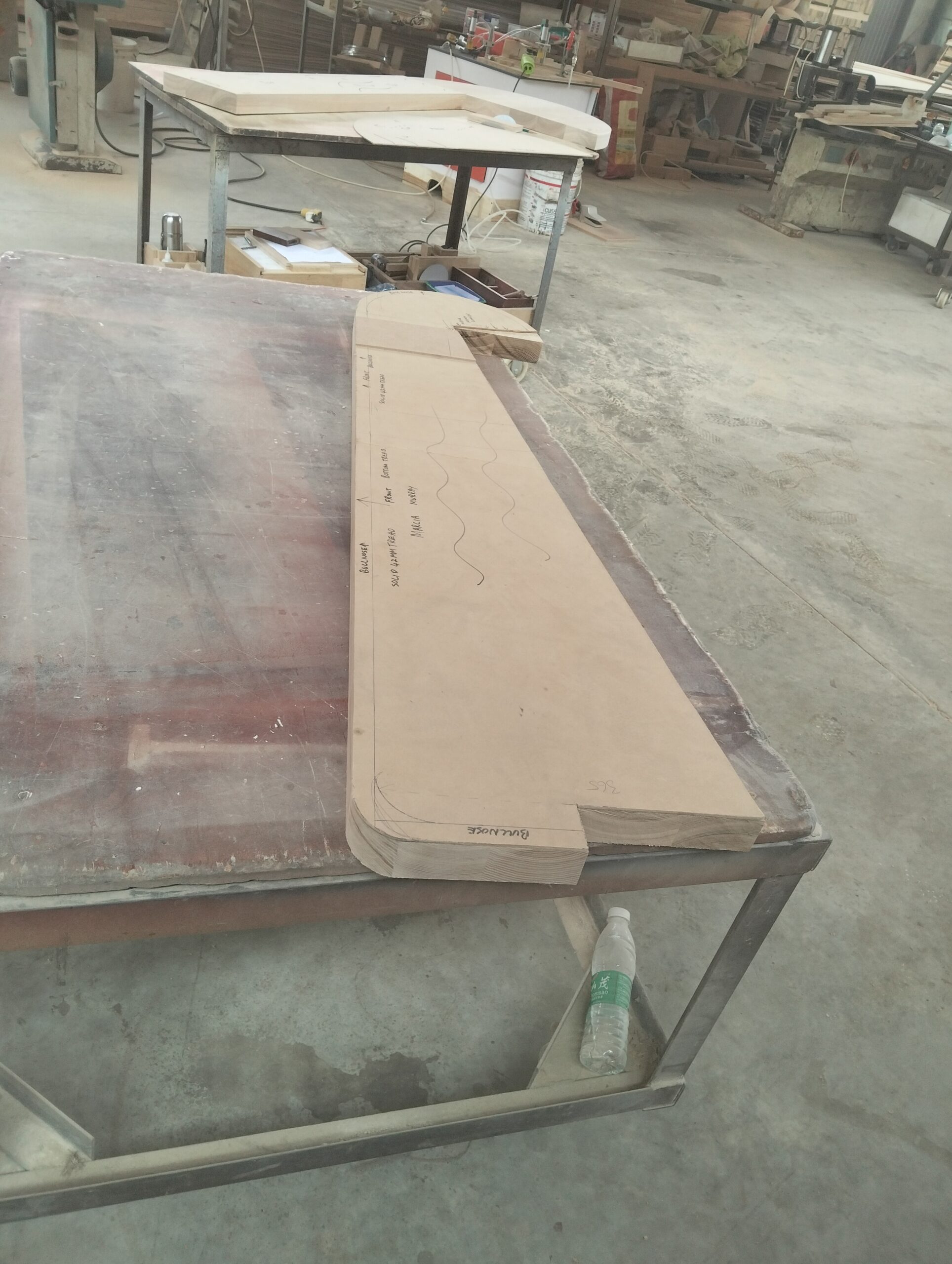 oversized solid oak stair panel production