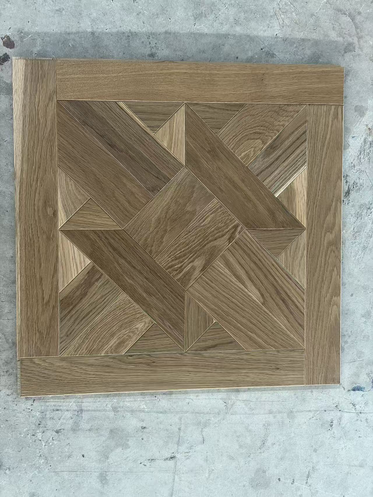 smoked oak parquet flooring sample panel