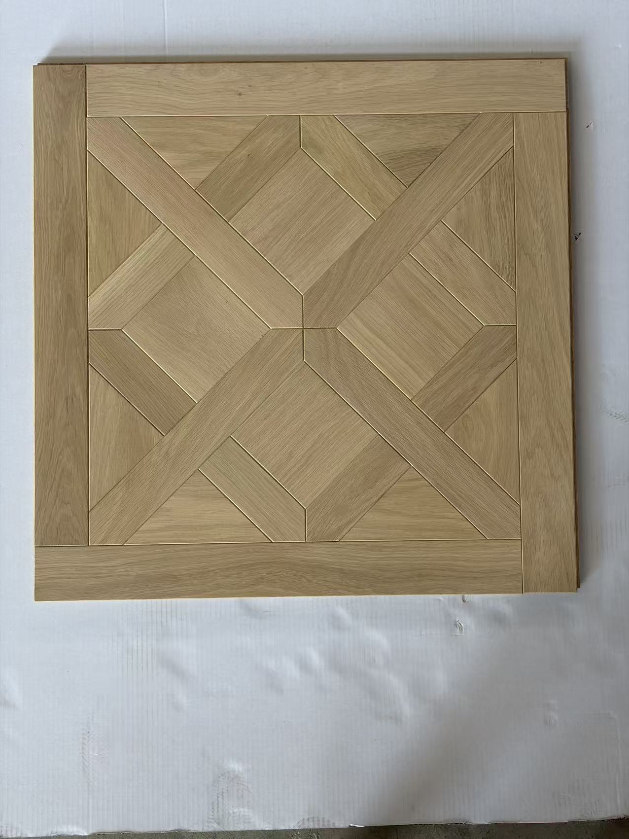 solid oak cross parquet flooring sample panel