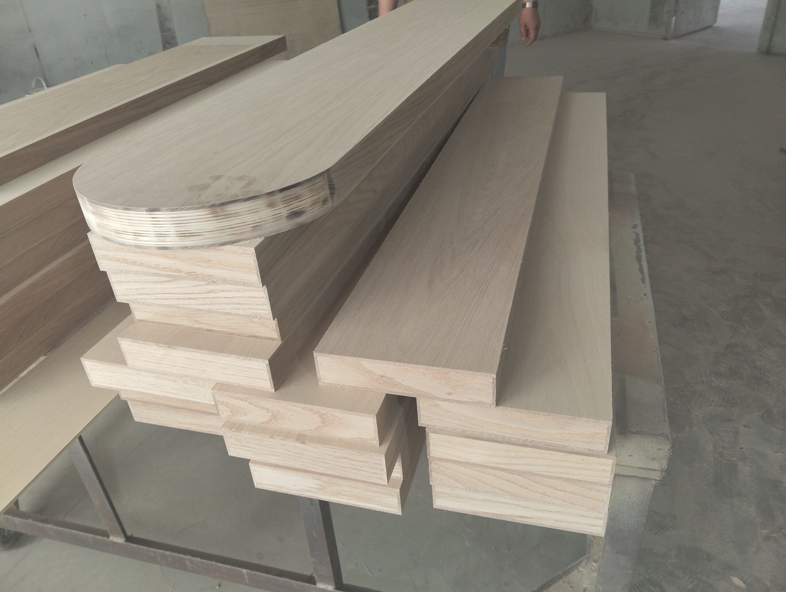 solid oak stair tread production detail