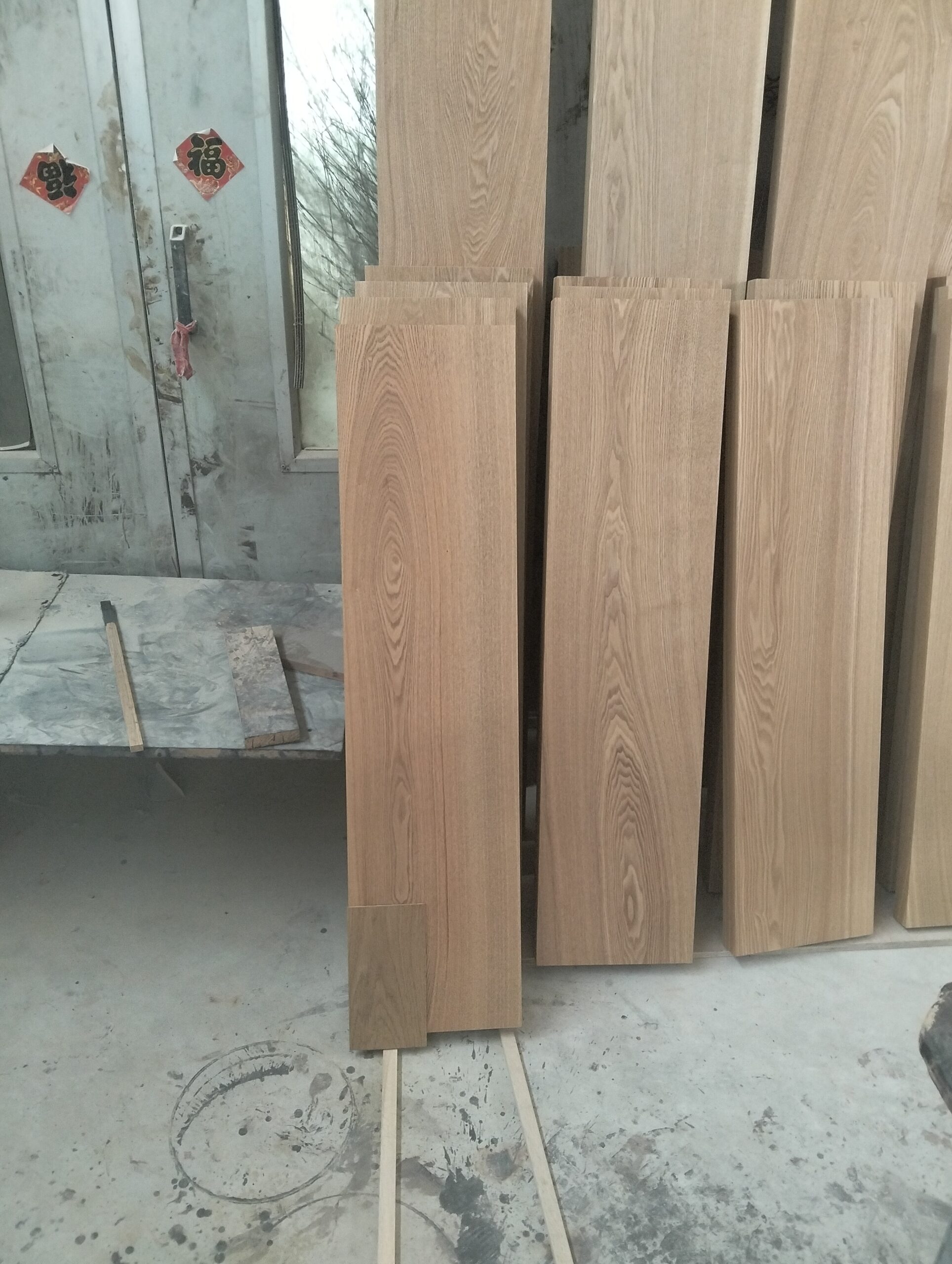 solid oak stair tread production workshop