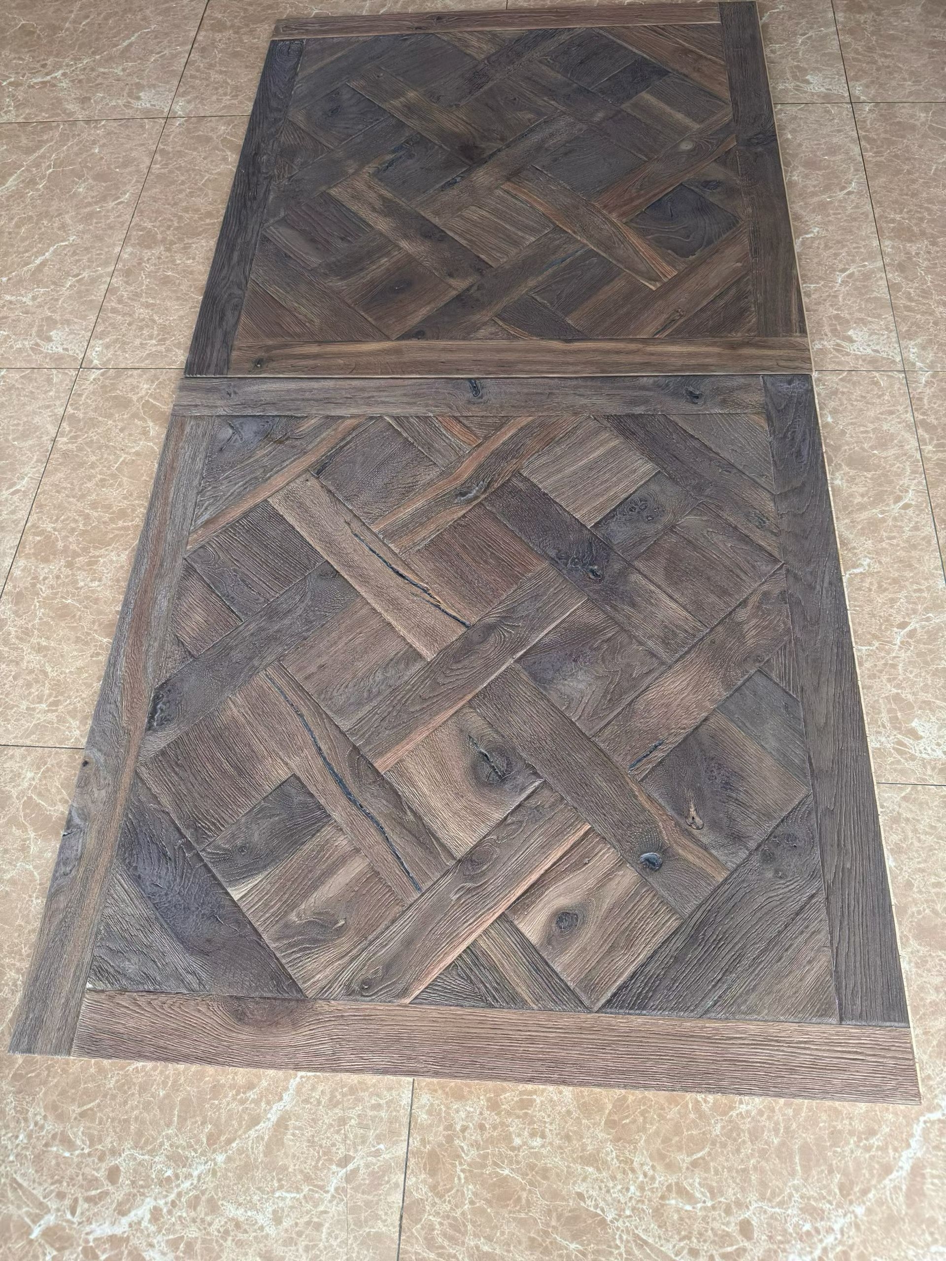 Weathered Reclaimed Oak Versailles Wood Tile Flooring
