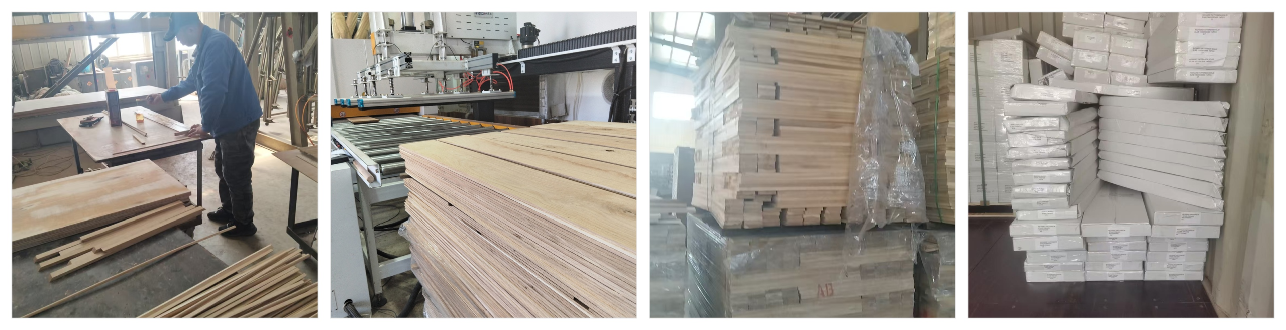custom wood flooring production and packing