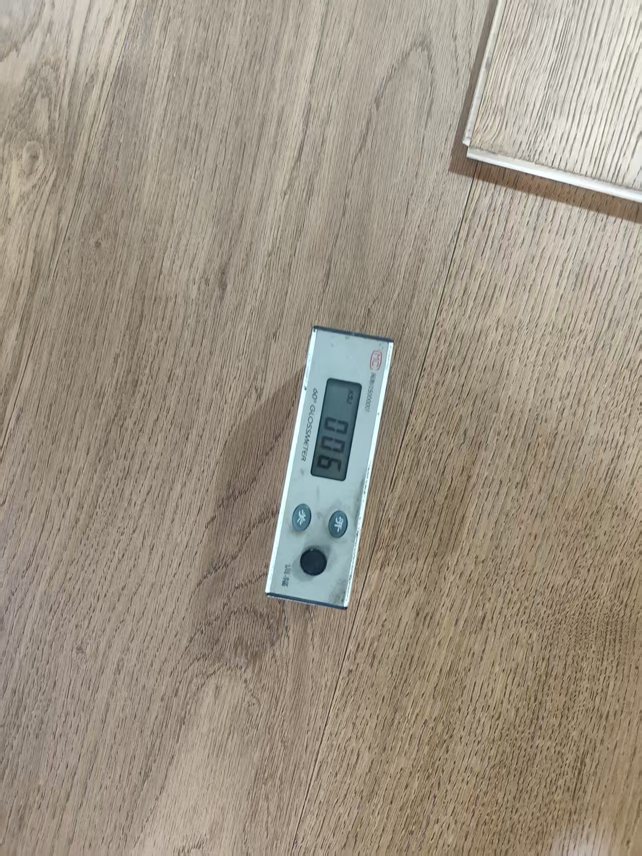 Engineered oak flooring gloss testing