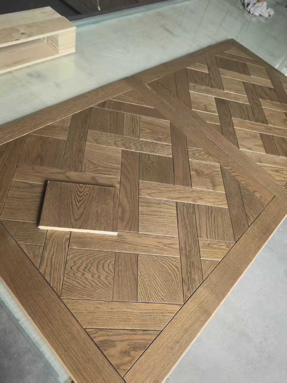 luxury villa parquet wood flooring