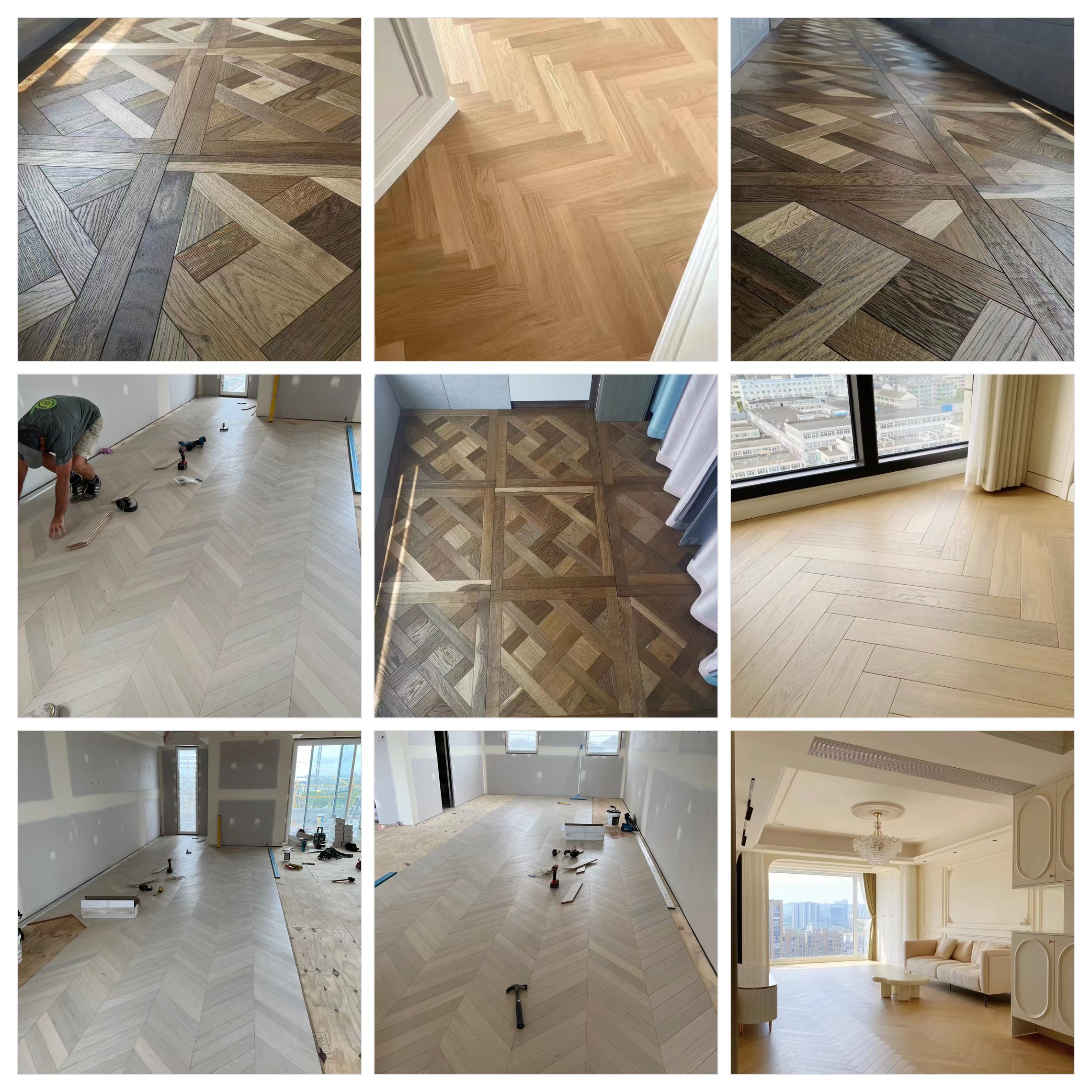 custom parquet flooring and herringbone flooring project applications
