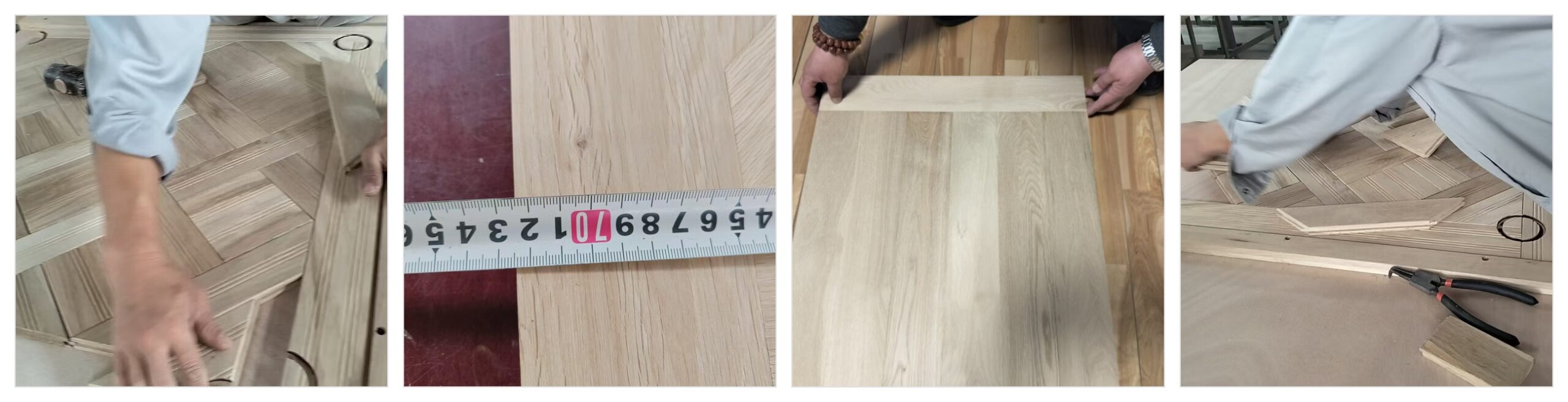 custom parquet flooring quality inspection and packaging process