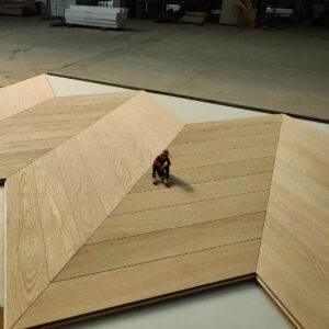 Engineered oak chevron planks product display