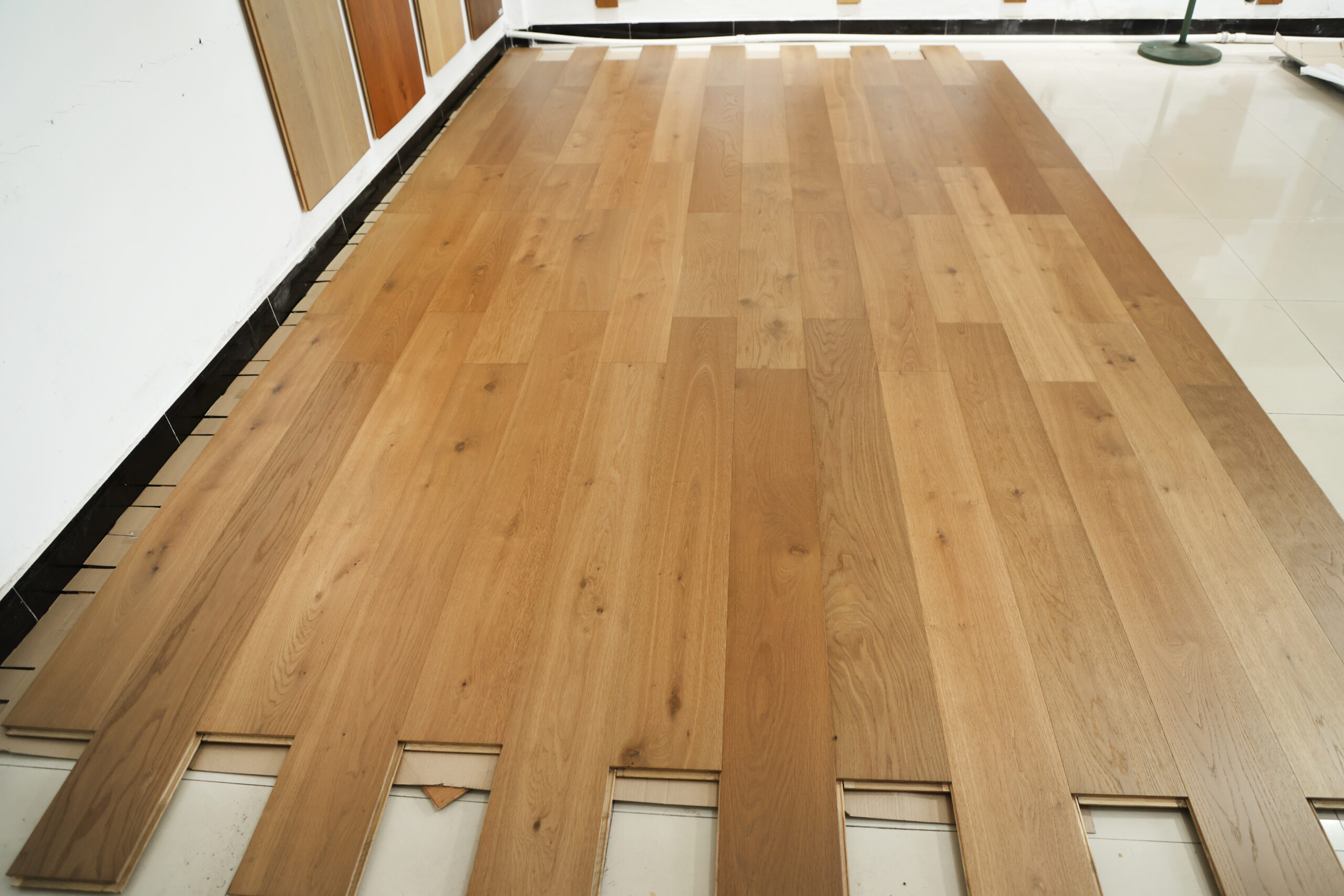 engineered oak planks rustic honey oak plank display