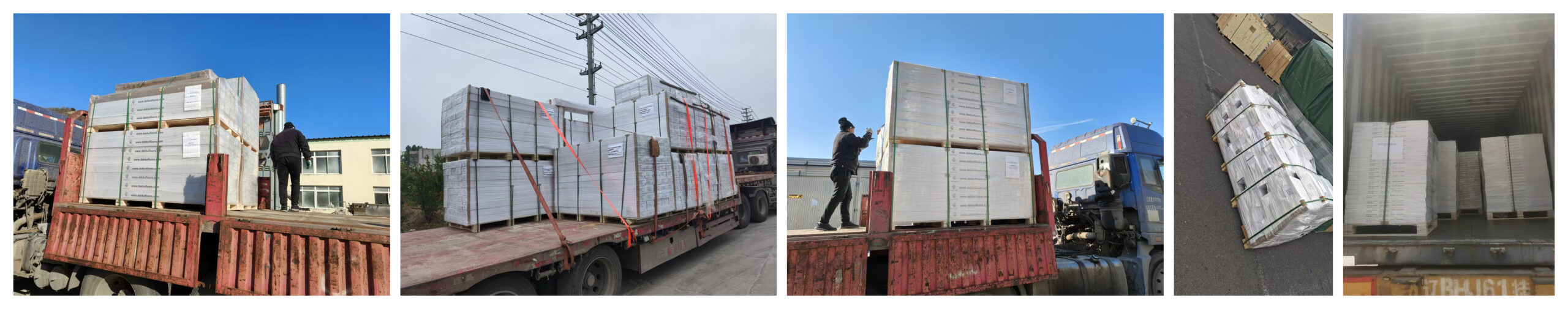 Timber flooring export packing and container loading for shipment to Australia