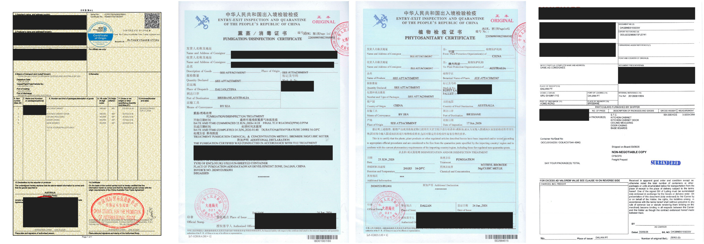custom furniture order documents Australia