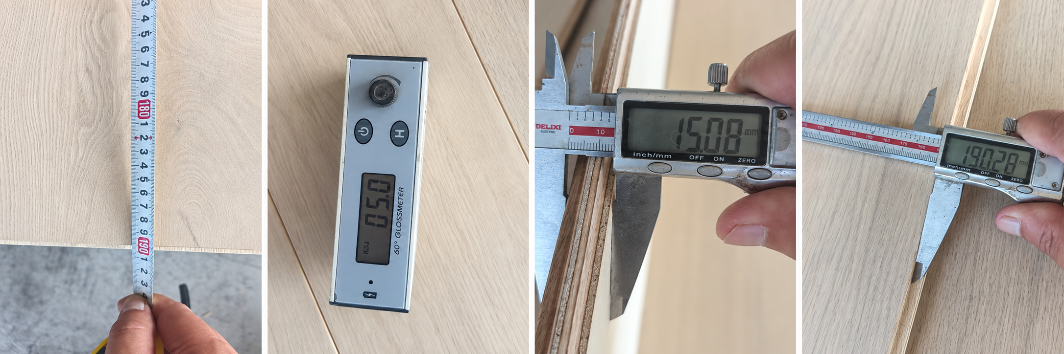 Dusty Grey engineered oak flooring size and gloss inspection
