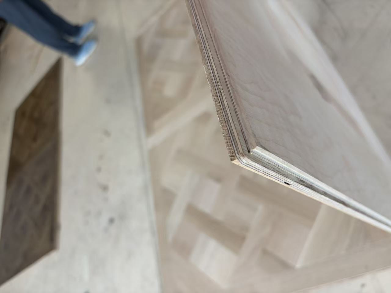 reactive stained engineered oak Versailles flooring structure