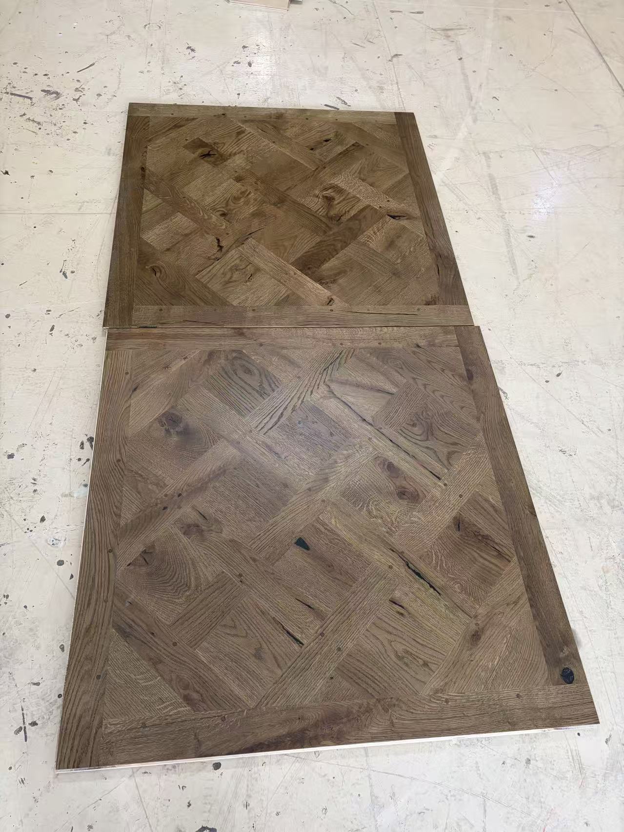 stained engineered oak Versailles flooring panel