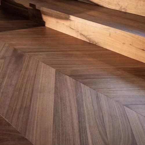 engineered herringbone flooring commercial interior project oak wood floor installation
